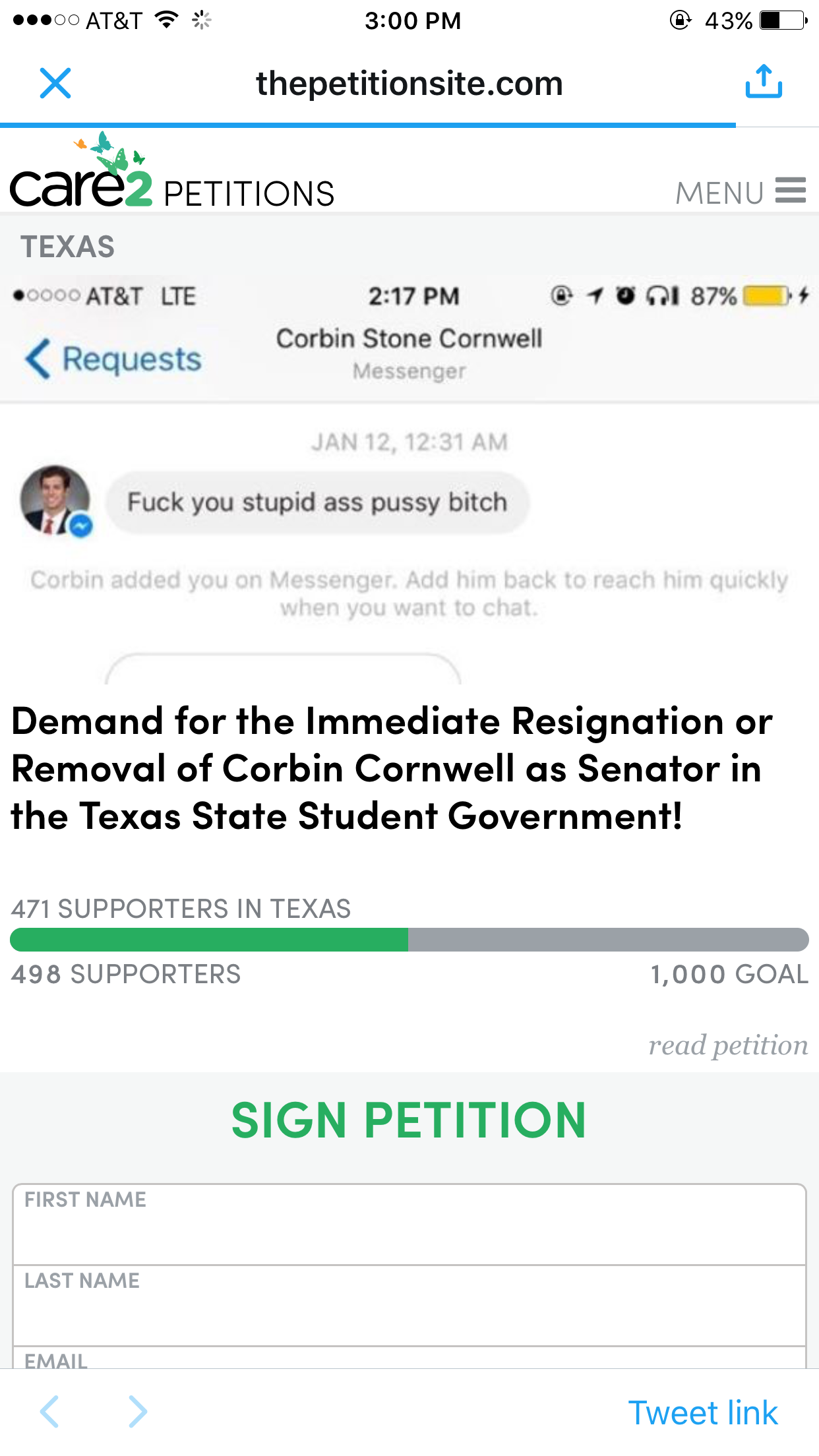 Offensive+content+toward+Texas+State+student+displayed+on+social+media