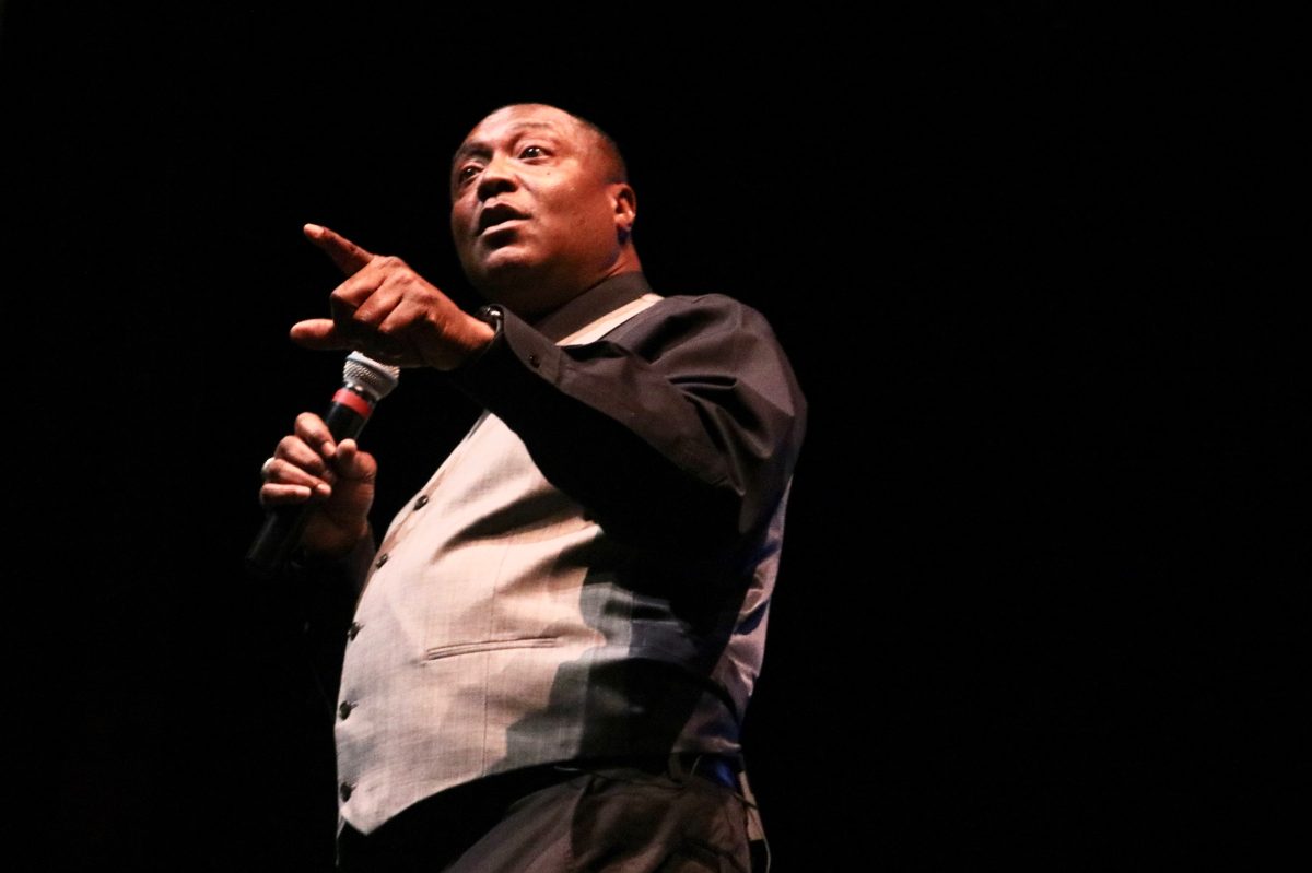 Anthony Graves speaks to a capacity crowd Oct. 10 in Evans Auditorium.Photo by Victor Rodriguez | Staff Photographer
