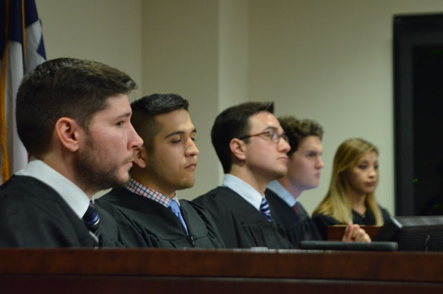 Student justices listen while the parties state their case.Photo by Jakob Rodriguez | Assistant News Editor