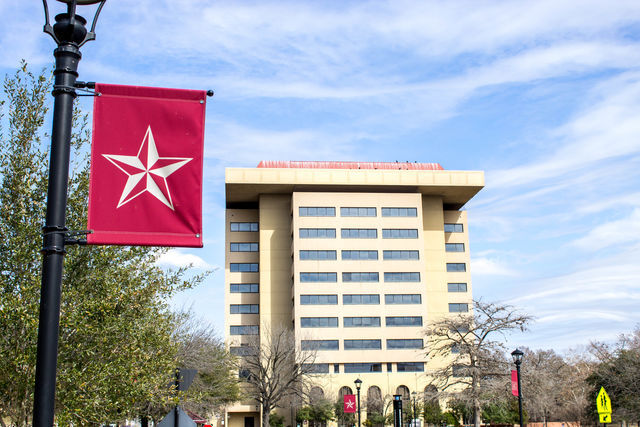 A file photo of the J.C. Kellam Administration Building at Texas State.