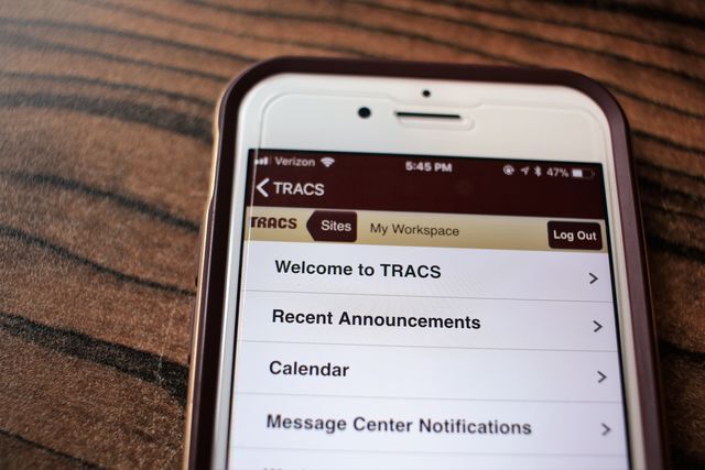 The Texas State mobile app TRACS used by students and faculty to keep up with classes.Star file photo