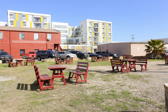 The open lot on 214 E. Hutchison St. will be a public plaza for residents of San Marcos.
Photo by Elza Taurins | Staff Photographer