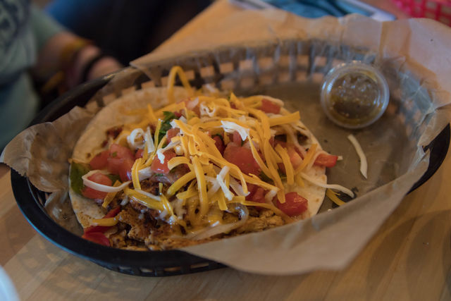 Torchy’s is known for their tacos, such as their chicken fajita taco.
Photo by Marina Bustillo-Mendoza | Staff Photographer