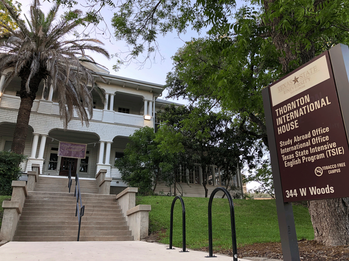 The Thornton House hosts the Texas State Study Abroad office.