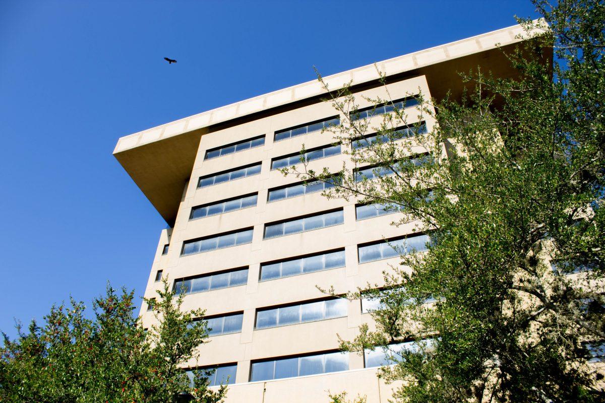 A file photo of the J.C. Kellum Administration Building at Texas State.