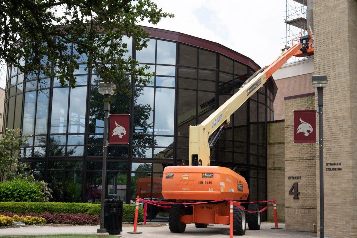 Construction on Texas State’s University Events Center continues July 10 as the expansion is anticipated to be completed by November 2018.Photo by Cameron Hubbard | Multimedia Editor