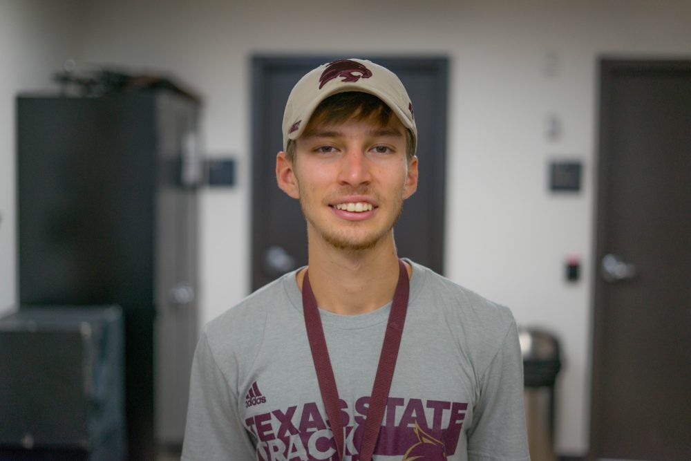 Redshirt senior Joseph Meade is a leader on and off the track for Texas State’s track and field team.
Photo By Cameron Hubbard
