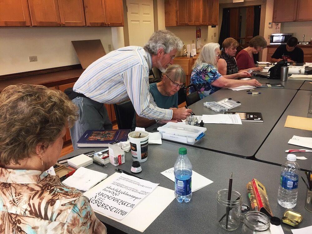 
Michael Hannon led a workshop at the Price Center over calligraphy in May. This month he led two more workshops in paper engineering and poetry.


Photo Courtesy of Clay DeStafano
