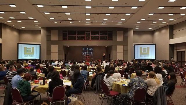 
Texas State and San Marcos community gather in LBJ Student Center ballroom for Equality University conference.


Photo Courtesy of Office of Student Diversity and Inclusion
