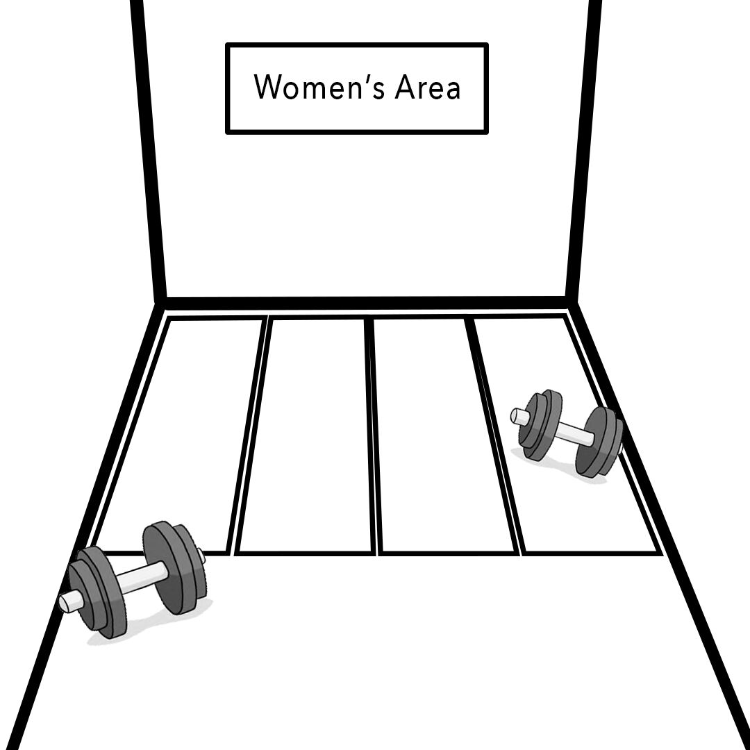 Women-only+workout+areas+have+created+a+safe+space+for+women+to+exercise.+Illustration+by+Cameron+Hubbard