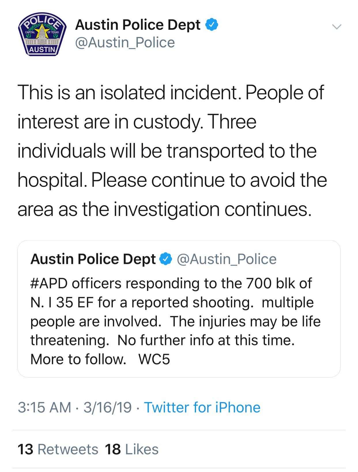 One+suspect+in+custody+after+shooting+near+SXSW