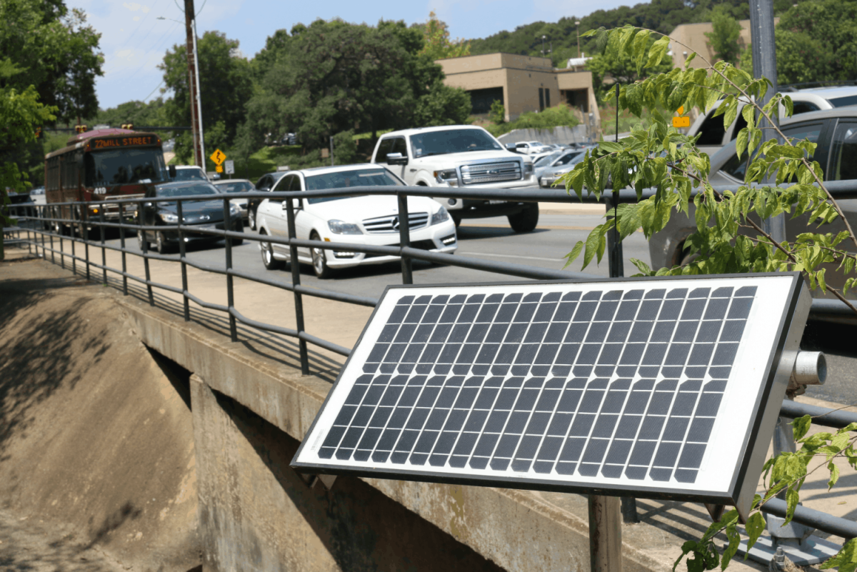 A+solar+panel+sits+Aug.+26+along+Sessom+Drive.+Photo+credit%3A+Jaden+Edison