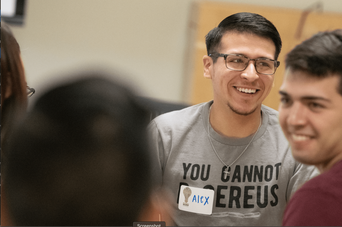 Alex Guzman on the first day of training last semester for the new members of the program. Photo credit: Photo Courtesy of Nakya Diaz