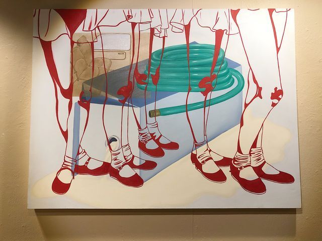 “Spilled Milk” by Maddie Mondshine on display at the “Intuition” exhibit in the Gallery of Common Experience.