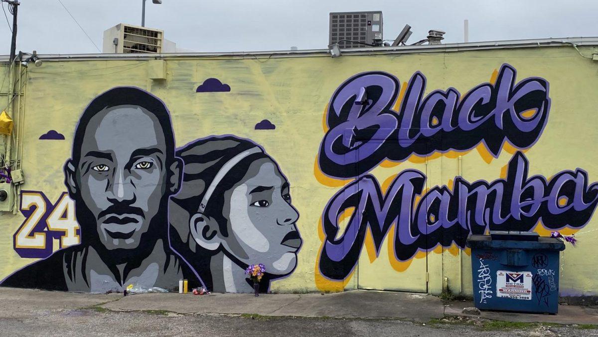 Austin artists Laced and Found and Snuk One painted a mural behind Sushi Hi, 2912 Guadalupe St., Austin, honoring the late Basketball legend Kobe Bryant and his daughter Jan. 29.