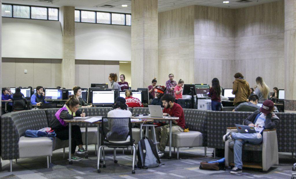 Students study at Alkek Library.