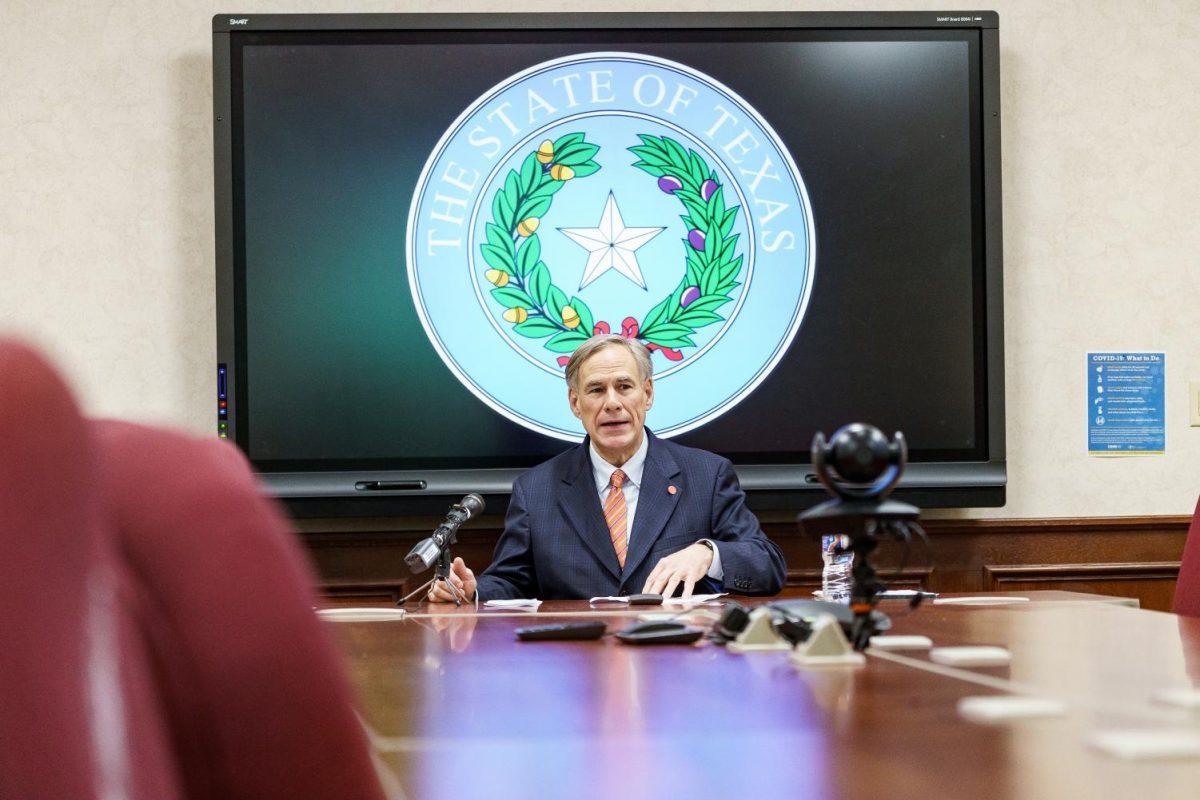 Texas Gov. Greg Abbott updates the public on the state’s efforts to combat the spread of COVID-19 at a press conference held March 22.