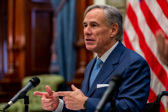 Gov. Abbott addresses members of the media during a press conference, Monday, March 23, 2020, at the State Capitol.