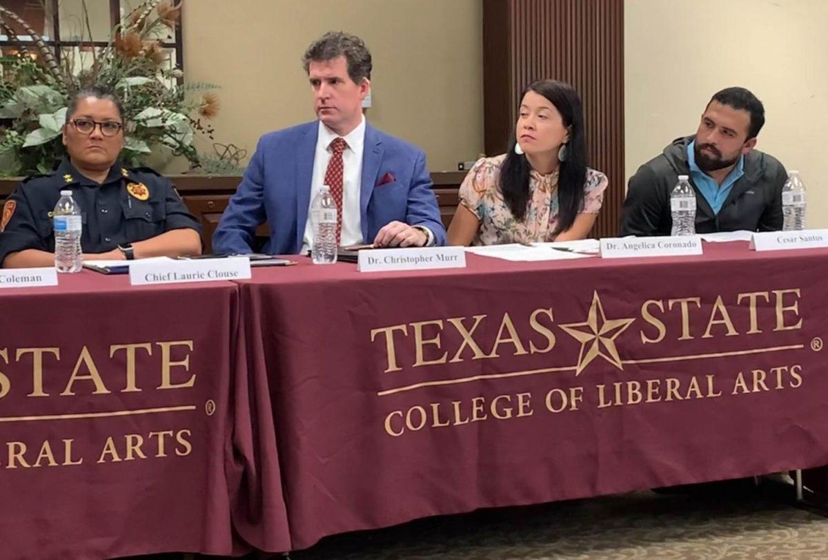The DACA Task Force sits in a panel discussion, Tuesday, Nov. 5, 2019, at Texas State. After recommendation from the DACA Task Force to include a campus resource for immigrant students, it has come to life with the Monarch Center for Immigrant Students.