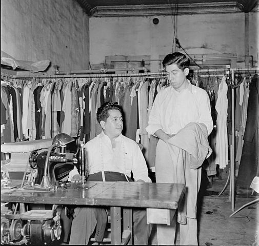 Henry Renteria (left) and Juan Martinez (right) work inside Victory Cleaners in San Marcos. Renteria and Martinez opened the cleansers after serving three years with the Air Corps. Victory Cleaners opened its doors in 1958 and continues to operate today with locations in San Marcos, Kyle and Luling.