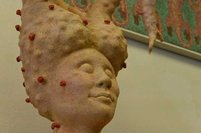A stone and ceramic piece by Jamie Wade entitled Mother Coral, Thursday, Oct. 29, 2020, at the San Marcos Art Center.