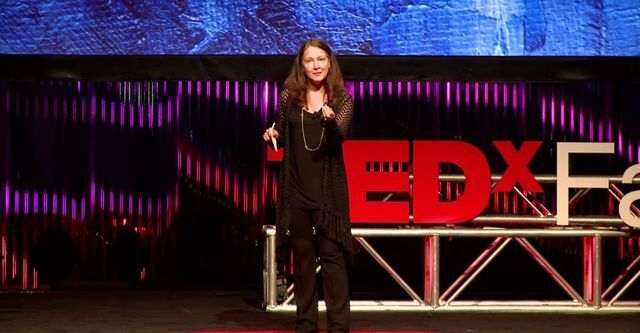 Musical theater program head Kaitlin Hopkins speaks at a TEDx conference July 21, 2016 in Fargo, North Dakota. Hopkins spoke to her artistic perspective on the importance of teaching mental health in schools.