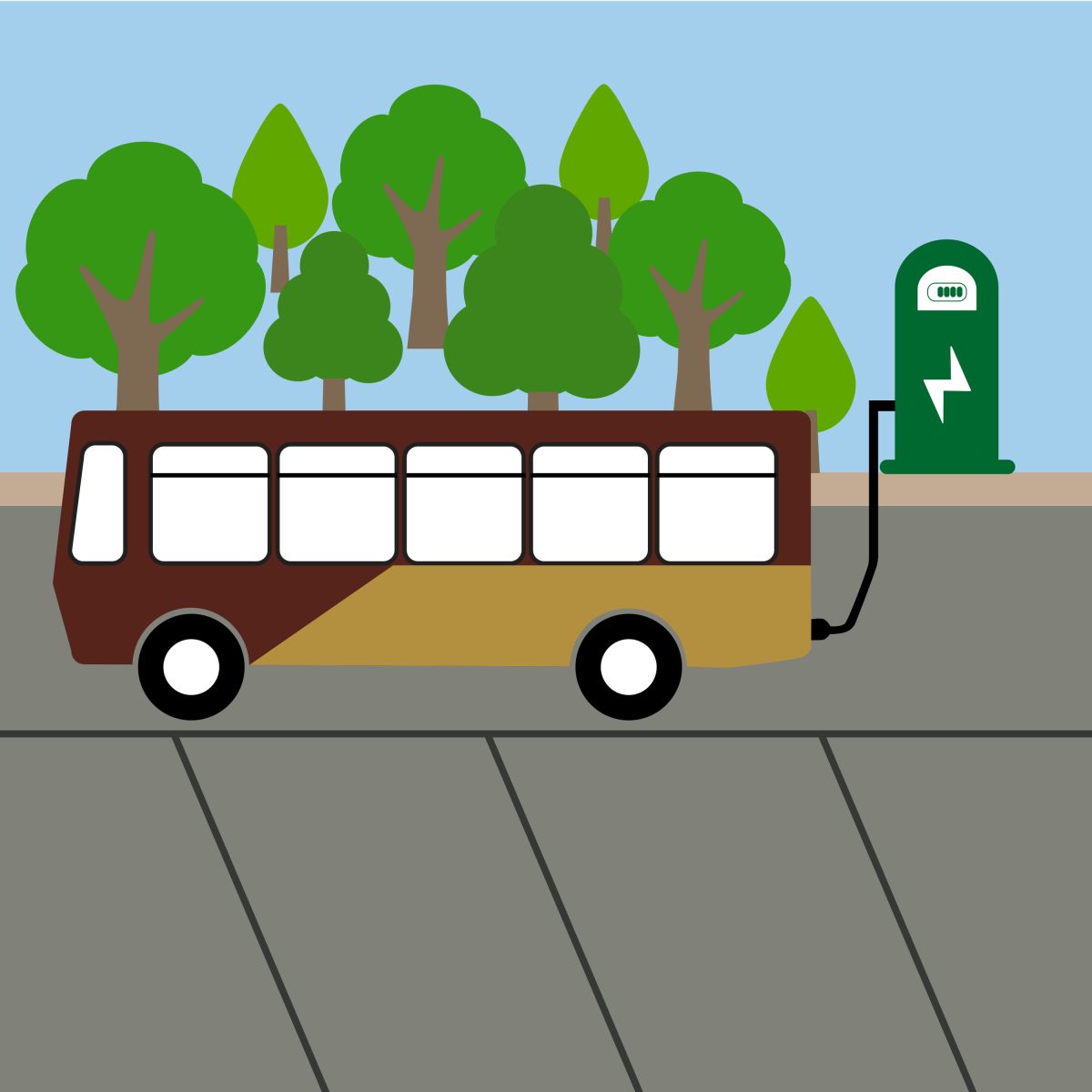 An Electric Bus Illustration