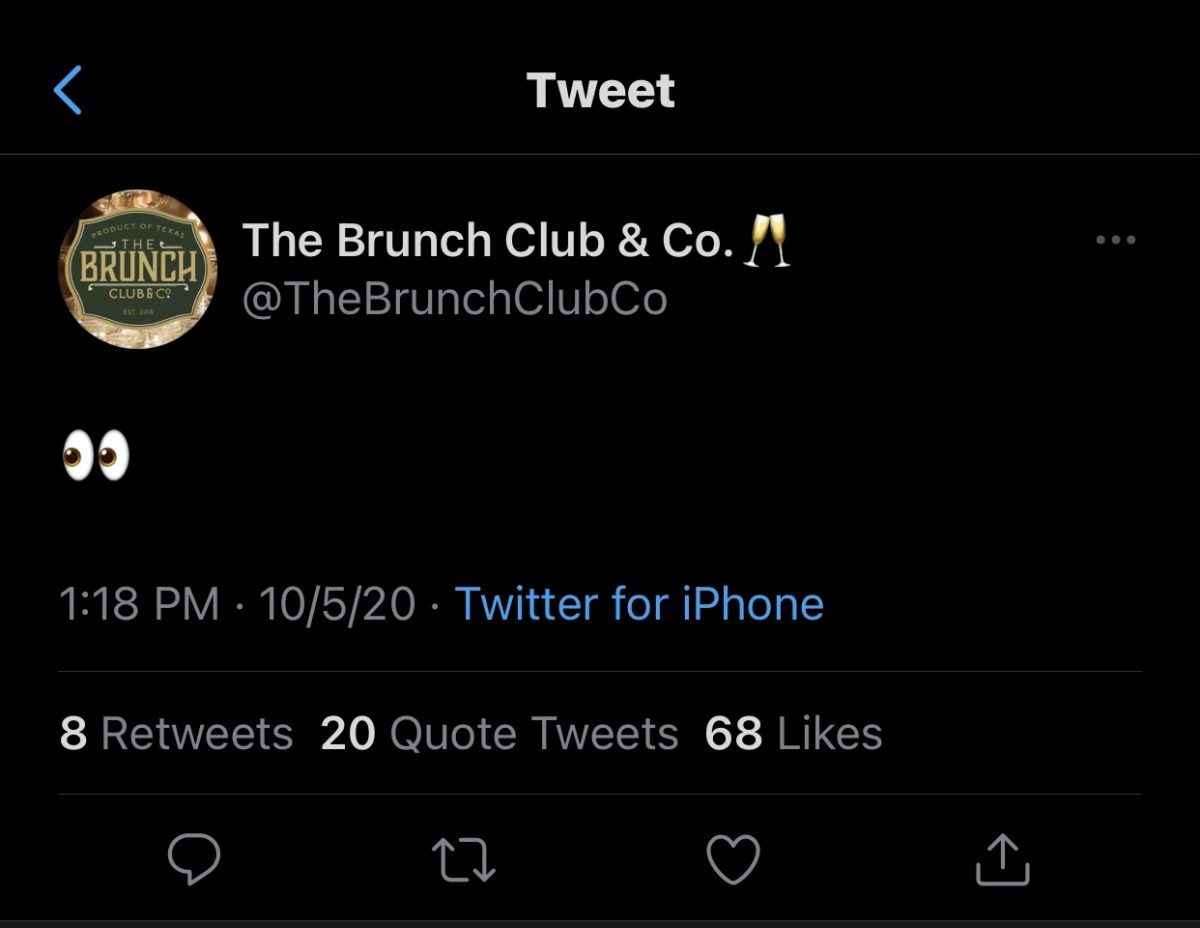 The Brunch Club uses the eyes emoji on Oct. 5 to indicate the announcement of the clubs return.