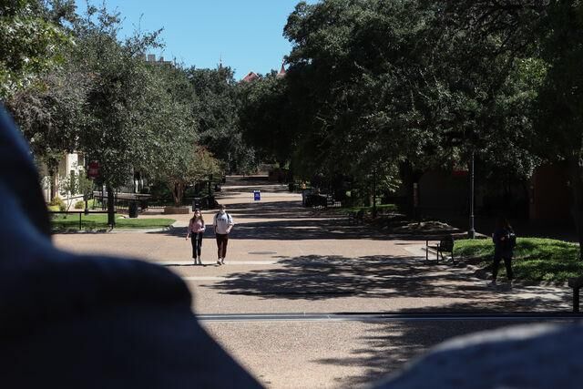 A file photo of students walking on the Quad.
