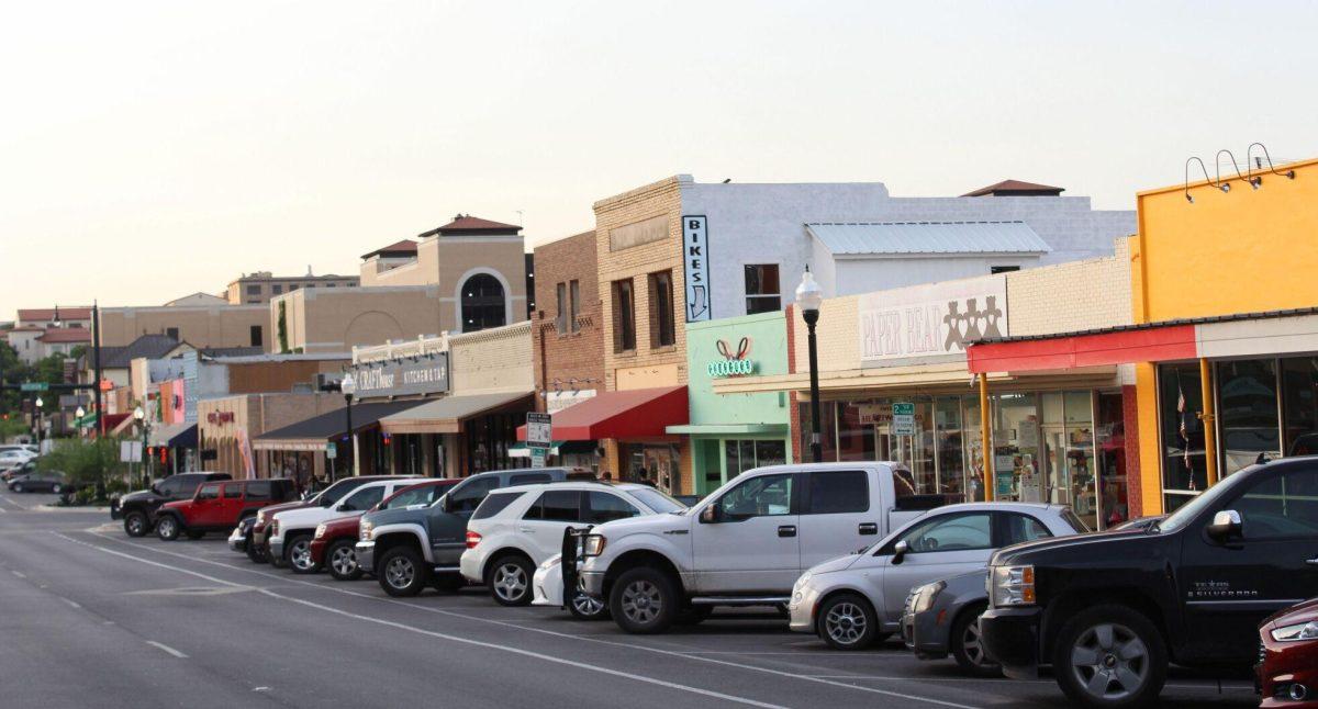 Star file photo of local businesses on The Square in San Marcos. 