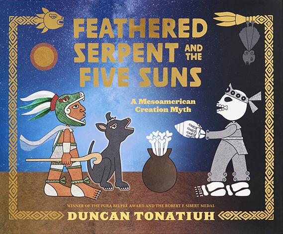 Author and illustrator Duncan Tonatiuh receives the Tomás Rivera Book Award for the fifth time, with his latest childrens book Feathered Serpent and the Five Suns.