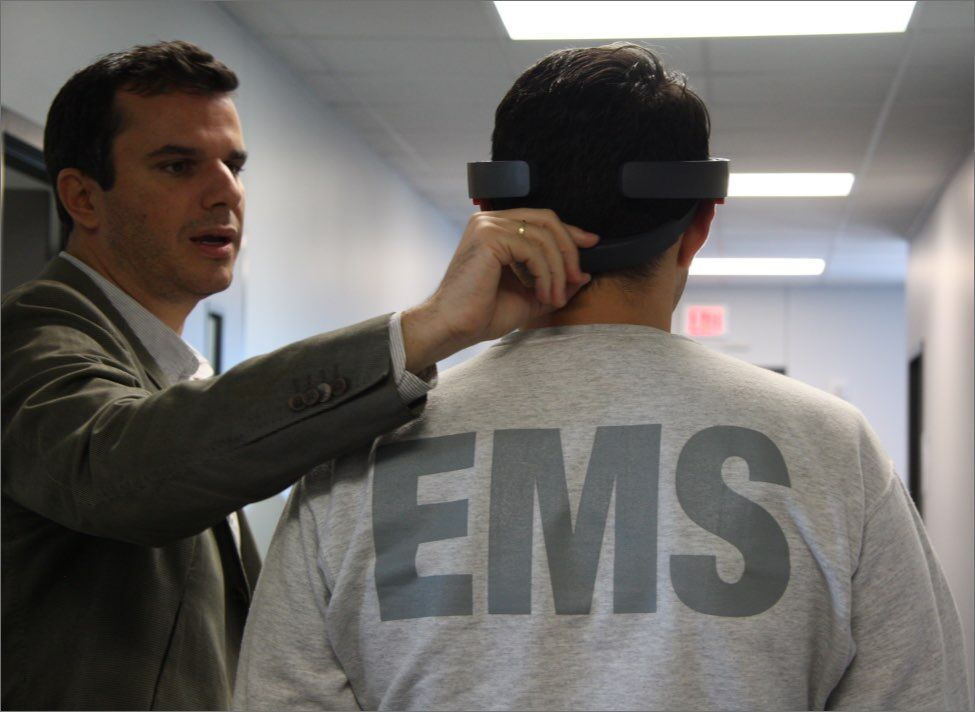 Austin-Travel EMS cadet trains using VR technology.
