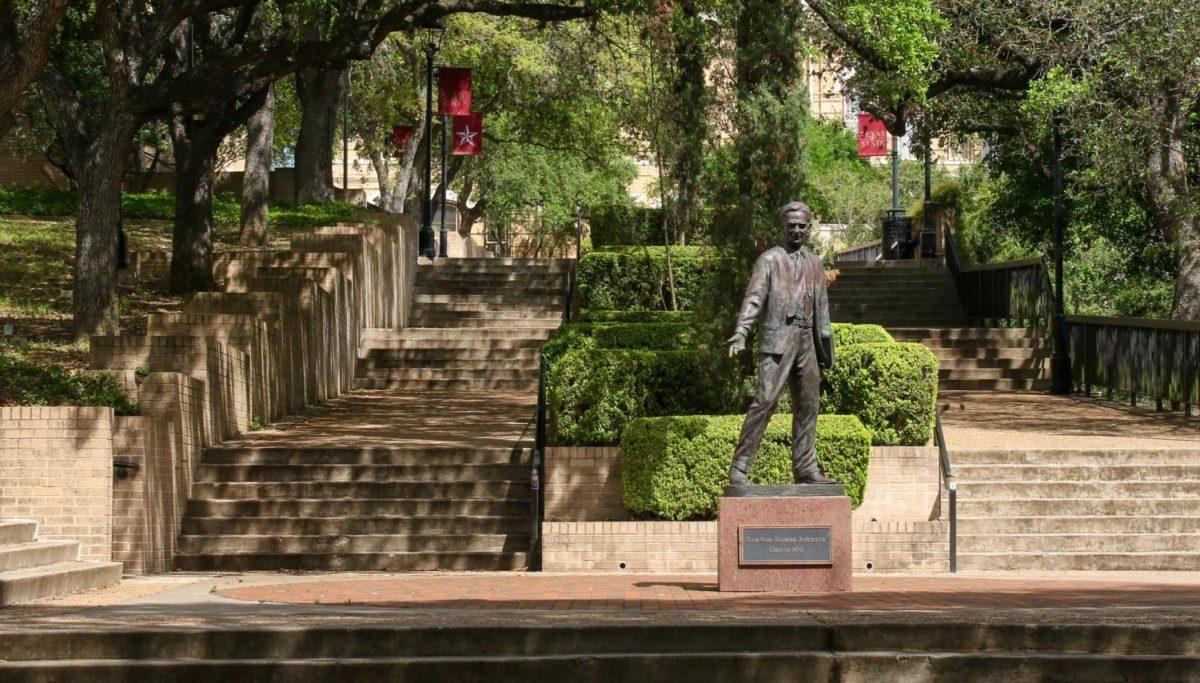 A file photo of the Lyndon Baines Johnson statue located on Texas State’s campus.
