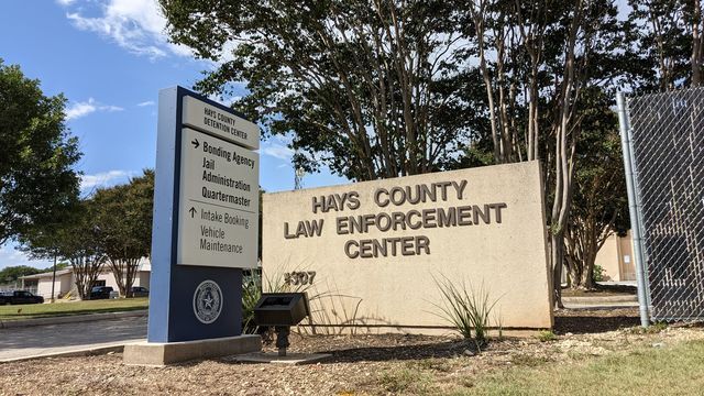 A sign of Hays County Law Enforcement Center, Saturday, August 28, 2021 at 1307 Uhland Rd in San Marcos.