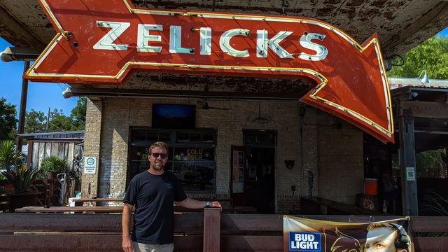 Chase Katz poses for a picture, Thursday, Sept. 9, 2021, at Zelicks Icehouse at 336 W Hopkins St, in San Marcos.