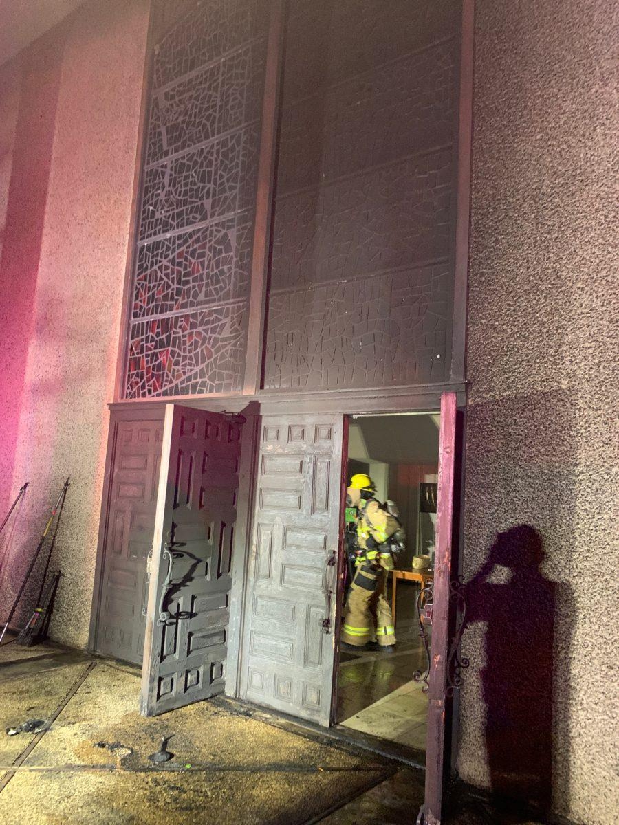 Austin Fire Department on the scene of the fire on Oct. 31, 2021, at Congregation Beth Israel. Investigators say the fire was intentionally set by Franklin Barrett Sechriest, an 18-year-old criminal justice freshman at Texas State.