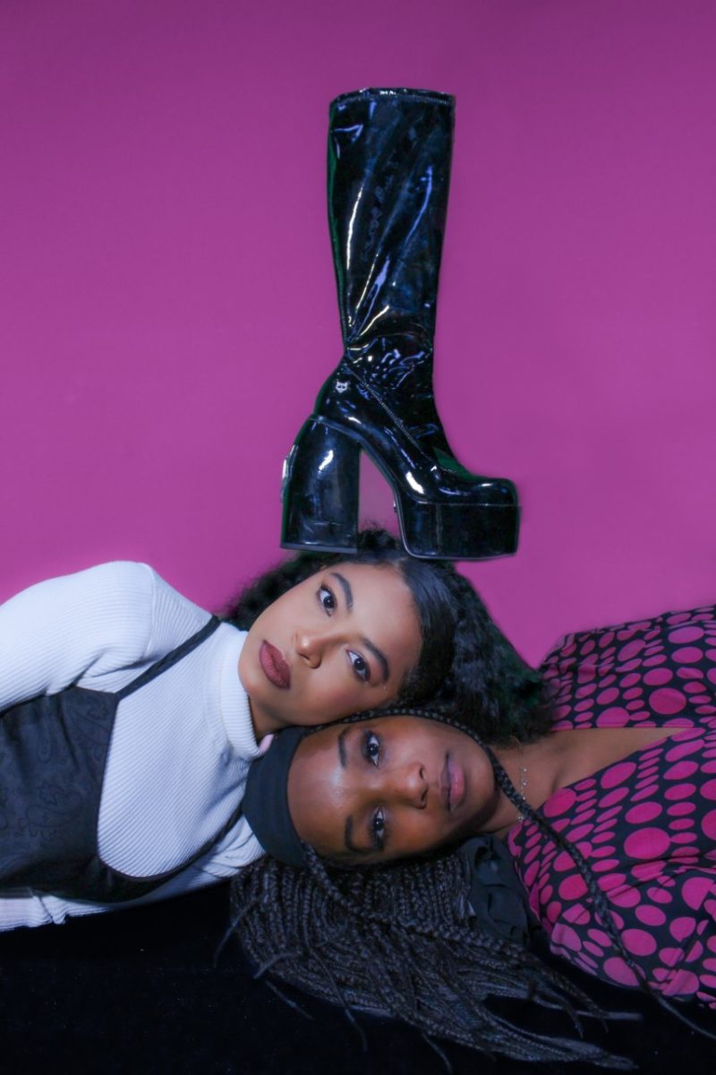 Editor-in-Chief Amaya Aztecatl (left) and Managing Editor and Modeling Director Sydney Bynes (right) pose for a photo published in the first edition of Lewk Magazine.