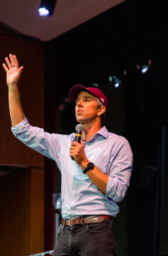 Texas Democratic gubernatorial candidate Beto O’Rourke speaks to Texas State students on his political stances during his college tour, Wednesday, Oct. 5, 2022, at Evans Auditorium.