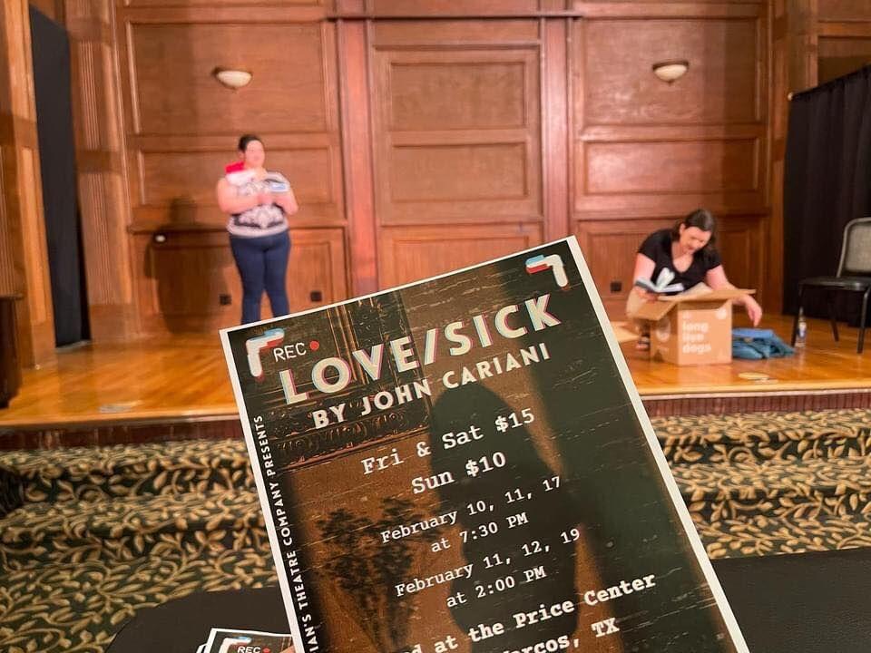 Broke Thespians Theatre Company rehearses lines and goes over cues for its production of Love/Sick.