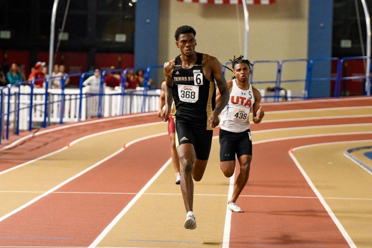 Senior runner Dominick Yancy competes at the 2022 Sun Belt Indoor Track Championship, Monday, Feb. 21, 2022. 