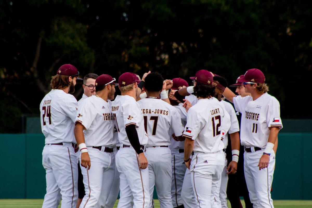 Texas State Baseball breaks out for the final time before the Bobcats first game of the NCAA Baseball Stanford Regional against UC Santa Barbara, Friday, June 3, 2022, at Klein Field at Sunken Diamond in Palo Alto, California. The Bobcats defeated the Gauchos 7-3.