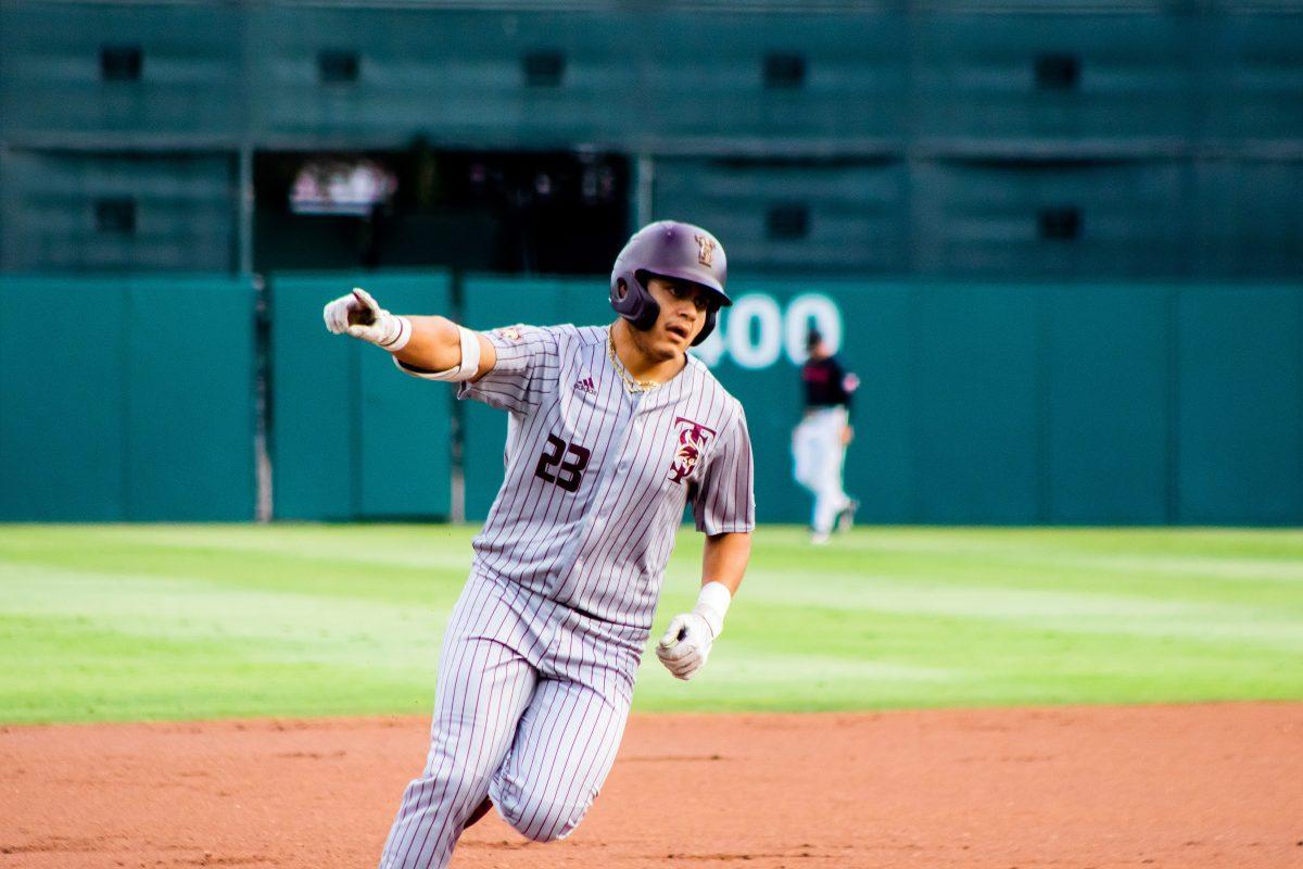 Texas State Baseball junior left-fielder Jose Gonzalez (23) runs the bases after hitting a home run during a game against Stanford during the NCAA Stanford Regional, Sunday, June 5, 2022, at Klein Field at Sunken Diamond in Palo Alto, CA. The Bobcats lost 8-4.