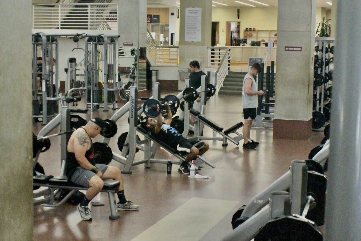 Texas State students pump some iron, Monday, June 5, 2023 at the Student Recreation Center