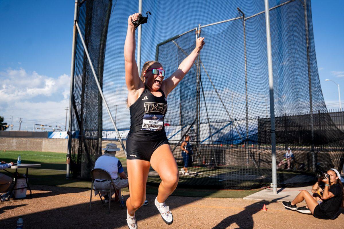 Texas+State+freshman+thrower+Elisabet+Runarsdottir+celebrates+after+her+throw+in+the+womens+hammer+throw+event+at+the+2023+NCAA+Outdoor+Track+%26amp%3B+Field+Championships%2C+Thursday%2C+June.+8%2C+2023.%26%23160%3B