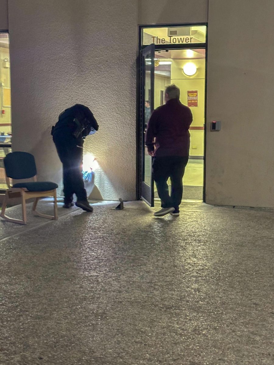 Officials begin entering The Towers Hall after a reported bomb threat on campus, Monday, Jan. 29, 2024, at Texas State University.