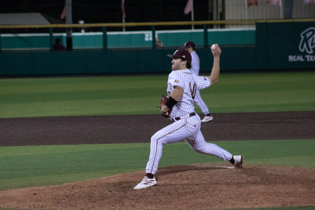 In a low-scoring game, Texas State baseball (15-11, 4-3 Sun Belt Conference) was defeated in the opener in a three-game series by the University of Louisiana at Lafayette (18-8, 6-1 Sun Belt Conference) Thursday evening at Bobcat Ballpark by a score of 4-1.

The win marks the ninth consecutive for the Ragin Cajuns and moves them into first place in the Sun Belt Conference rankings.

Making his seventh start of the season, redshirt junior pitcher Austin Eaton allowed two runs through 5.2 innings and recorded three strikeouts.

“I thought [Eaton] threw the ball well,” Texas State Head Coach Steven Trout said. “Its a good offense, and we held them to four runs.”

It was yet another quiet game on the offensive side for the Bobcats, as they only scored one run while collecting five hits and leaving four runners on base altogether.

Louisiana-Lafayette junior pitcher Andrew Hermann got the start on the mound, giving up four hits and an unearned run in 5.2 innings of work. 
Junior pitcher L.P. Langevin replaced Herrmann to pitch the final 3.1 innings, striking out six Bobcat batters to earn his second save of the season.

“[Louisiana pitcher Andrew Herrmann] is different. Hes a lefty, he throws a lot of different speeds, a lot of funky stuff,” Head Coach Steven Trout said. “Sometimes I thought we were not having a great approach. With those guys [you’ve] got to take advantage of all your opportunities.”

The game was scoreless until the bottom of the fourth when an RBI double by junior infielder Daylan Pena allowed the Bobcats to score their only run.

However, that lead didn’t last for long. In the top of the fifth, Louisiana’s junior outfielder, Conor Higgs, started the Cajuns’ scoring with a game-tying homer. In the top of the sixth, Louisiana’s sophomore infielder Lee Amedee hit an RBI double, making the score 2-1, before a pitching change for the Bobcats. After a fielding error, Amedee scored, making the lead 3-1.

The score stayed the same until the top of the ninth arrived when Louisiana’s John Taylor executed a suicide squeeze bunt for a 4-1 cushion. The Bobcats went on to have all three batters strike out in the bottom of the ninth to secure the victory for the Ragin Cajuns. 

Texas State will look to even the series in the second game of the series.

The opening pitch for game two between Texas State and Louisiana-Lafayette is scheduled for 6 p.m. Friday, Mar. 29, at Bobcat Ballpark. The game will be available to stream on ESPN+.