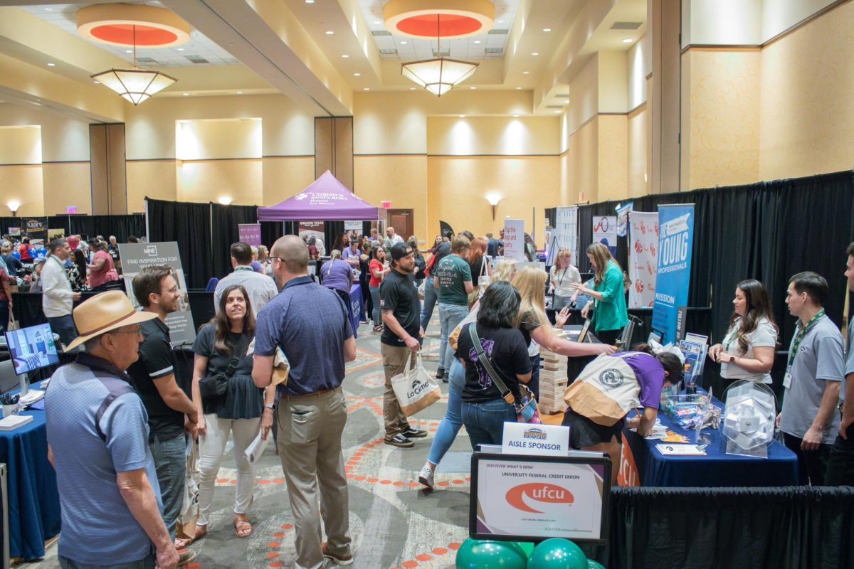 Entrepreneurs and members of the San Marcos community network at the Chamber of Commerce Business Showcase, Friday, Aug. 23, 2024, at Embassy Suites Conference Center.