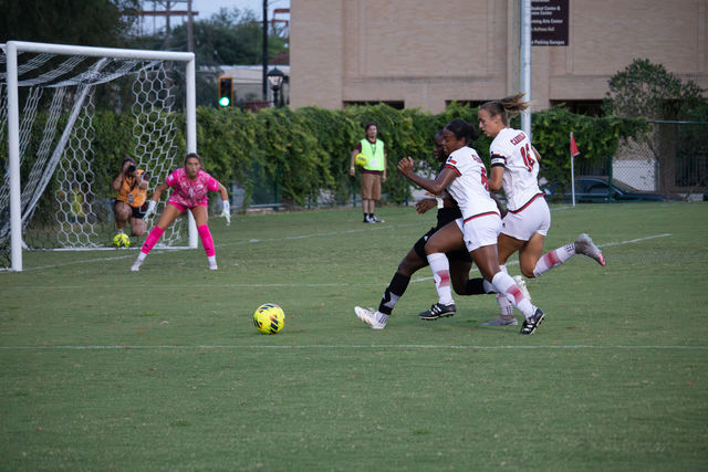 Texas State sparks win streak as Soumare nets two against Cardinals