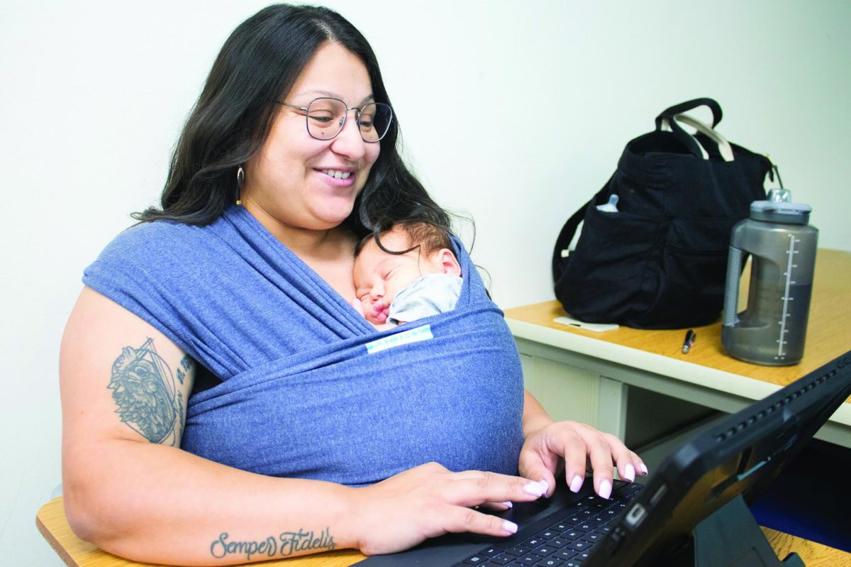 Texas State communications and Spanish senior Maritza Smith studies for her upcoming exam during class time, Monday, Sept. 30, 2024, at Centennial Hall.