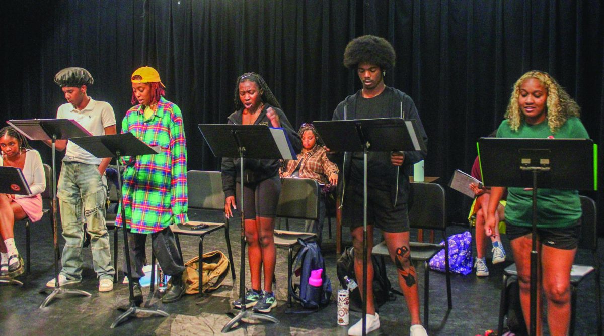 Cast and crew of the Black & Latino Playwrights new works play "Culture Shock" under the direction of director Loana Alfonso and playwright Gloria Majule, Wednesday, Sept. 4, 2024, at the Theatre Center.